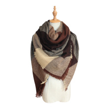 Warmer stilvoller eleganter Herbst-Winter-Schal klassischer Quaste karierter Schal für Frauen und Männer